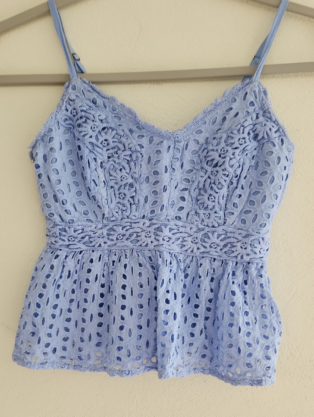 Joules Light Blue Eyelet Lace Camisole